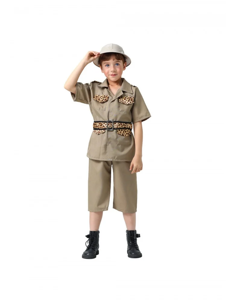 

Halloween Children's Jungle Explorer Guard Role Play Cosplay Performance Costume Polyester Material Suitable for Ages 17 And ...
