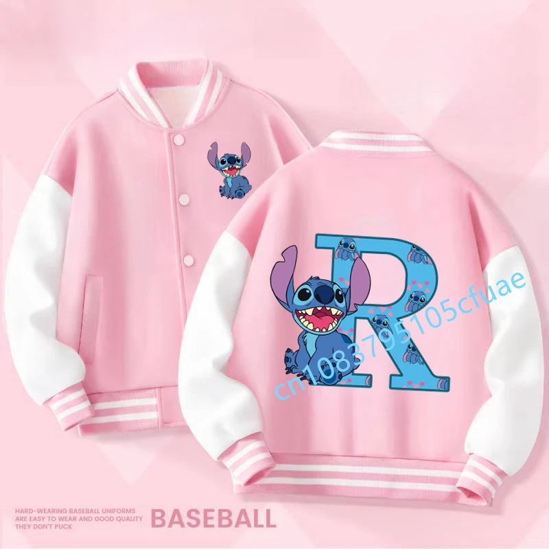 Mode Anime Manga Cartoons Mädchen Junge Kinder Casual Äußere Jacke Disney Kawaii Kinder Stich Brief ABC Stich Baseball Uniform