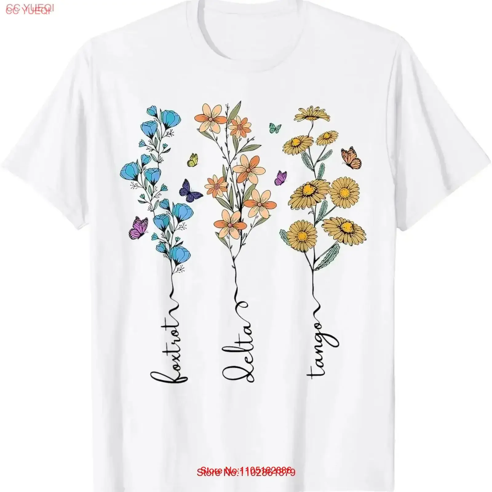 Retro Foxtrots Deltas Tangos Flower Foxglove Daisy Tulip T Shirt S 5XL vintage Washed Breathable Top For Everyday Wear Slightly