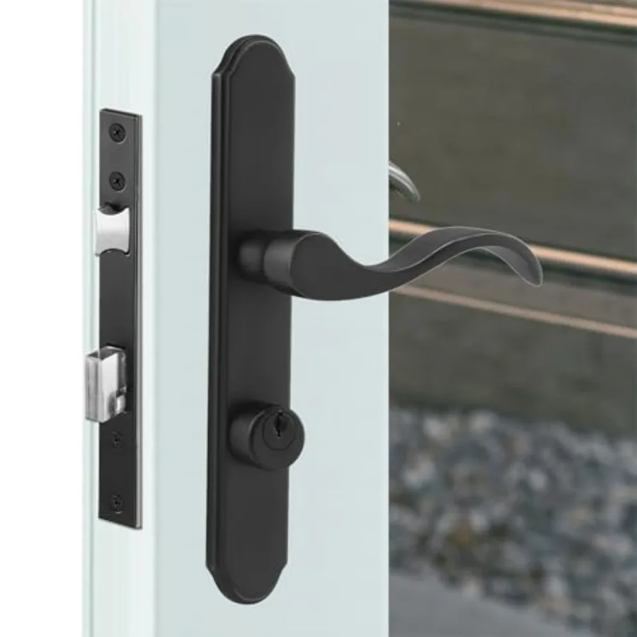 

US Flat Slot Storm Door Handle Complete Set Fits for Larson and Wright Screen Door Hardware, 2-1/2" Handle PZ, 7/8" Backset, 7-
