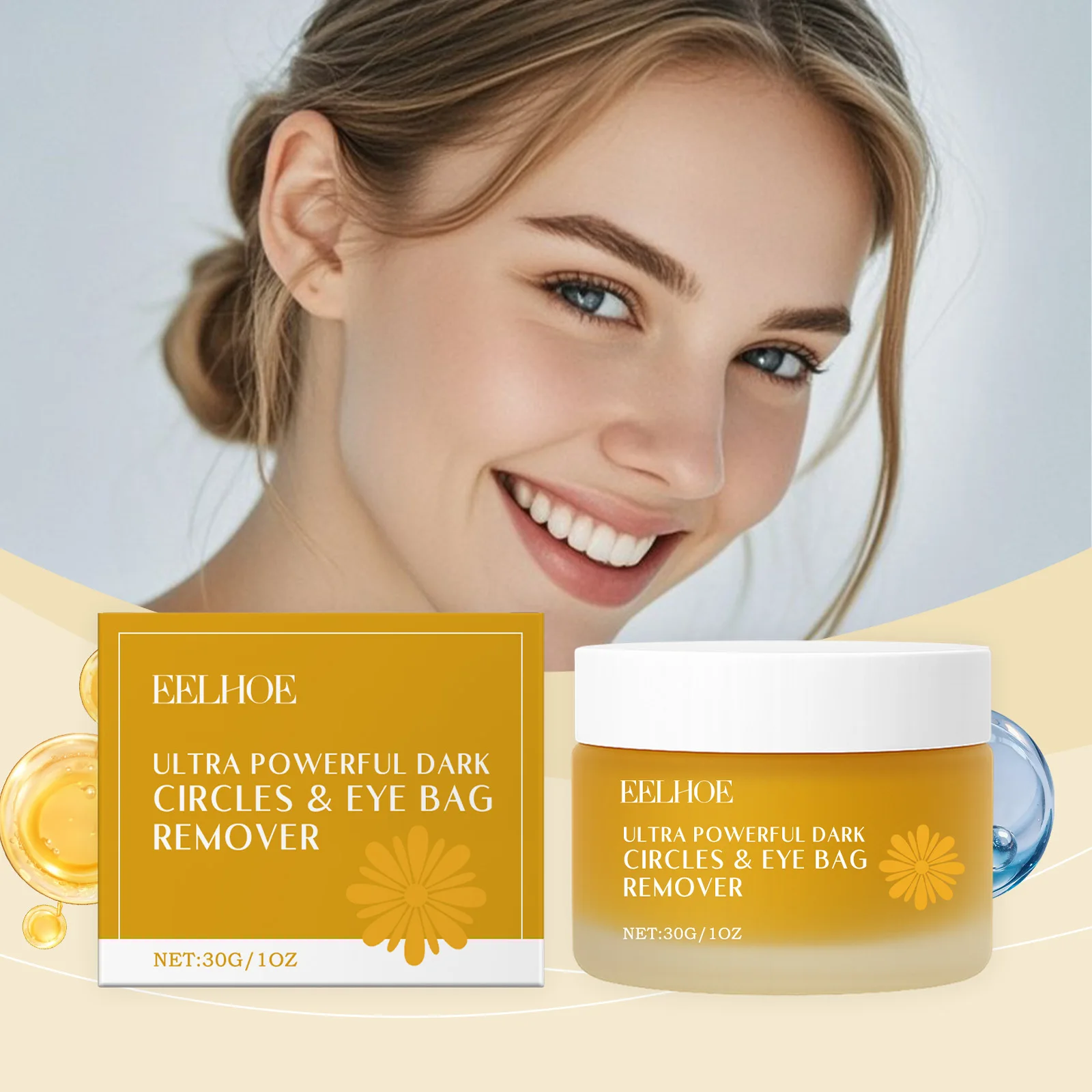 Crema para el cuidado del contorno de ojos: fina, liviana y de absorción rápida, hidratante y nutritiva diaria para la piel de los ojos