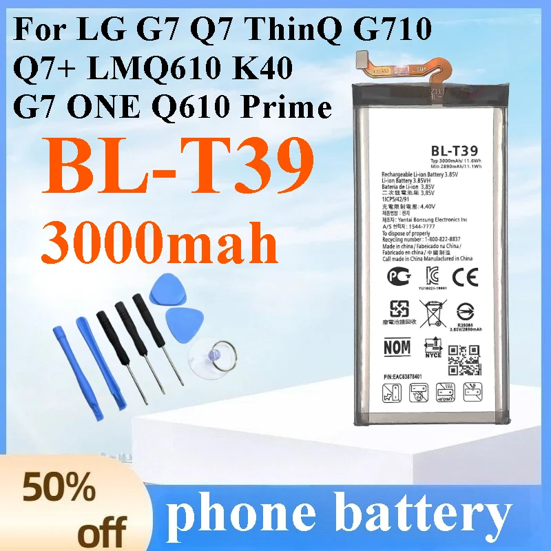 

New BL-T39 Battery 3000mAh for LG G7 Q7 ThinQ G710 Q7+ LMQ610 K40 Replacement Phone Battery High-Performance