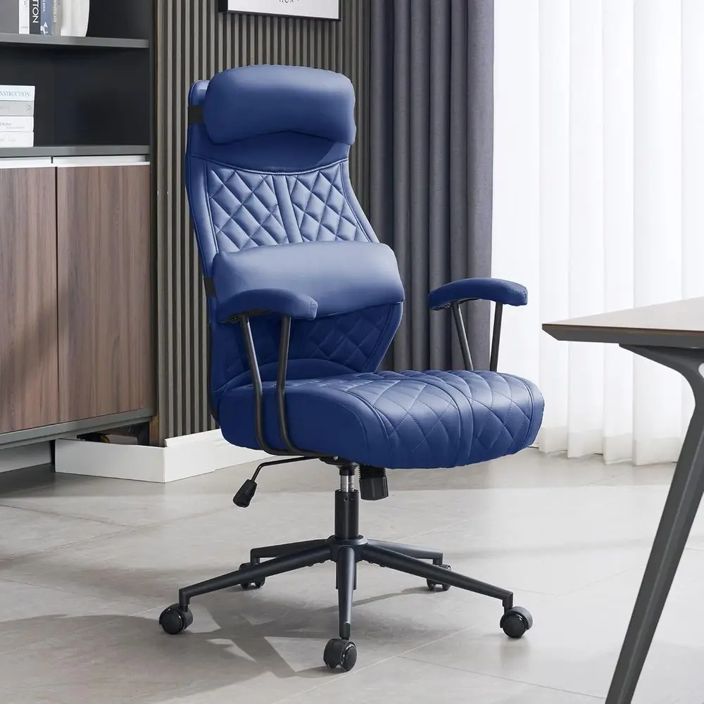 

High-Back Reclining Office Chair with Removable Pillow, Padded for Executive Use at Home or Office