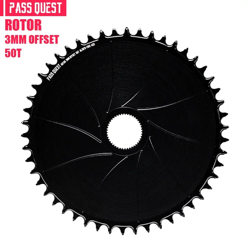 PASS QUEST 3 mm offset AERO rond smal breed kettingblad voor rotor VEGAST / ALDHU Direct Mount Crank AXS 12-speed ketting 42-54T