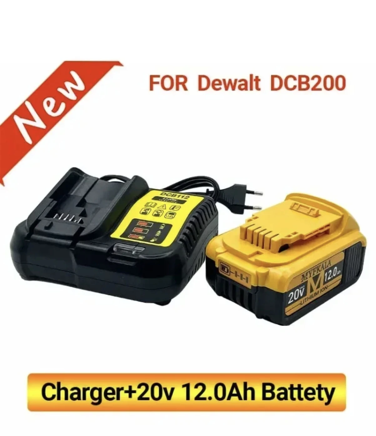 

20V 12.0Ah MAX battery power tool replacement, suitable for DeWalt DCB205 DCB 206 DCB181 DCB182 DCB200 20V 3A 5A 6A 18V 20V