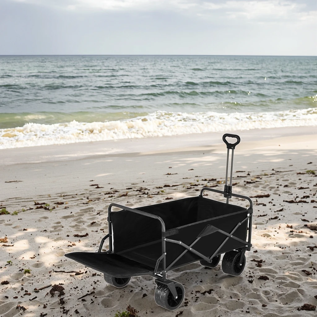 

Wholesale Custom Stainless Steel Shopping Cart Multi-Function Outdoor Collapsible Camping Park Cart with Platform OEM Support