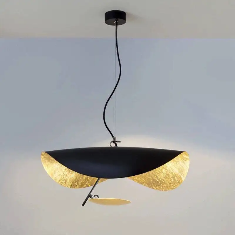 Modern Gold Texture Flying Hat Pendant Lamp LED Chandelier for Living Room Bedroom Restaurant Art Home Decor