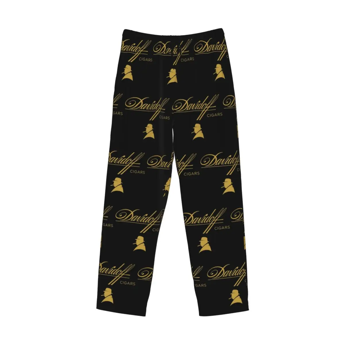 Custom Davidoff Cigars Black Pajama Pants Men Sleepwear Sleep Lounge Bottoms with Pockets