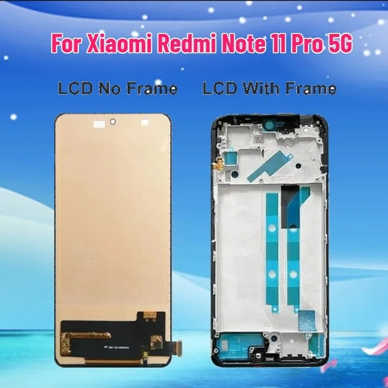 New LCD Display For Xiaomi Redmi Note 11 Pro 5G LCD Display Touch Screen Digitizer Assembly Replacement 2201116SG SI LCD