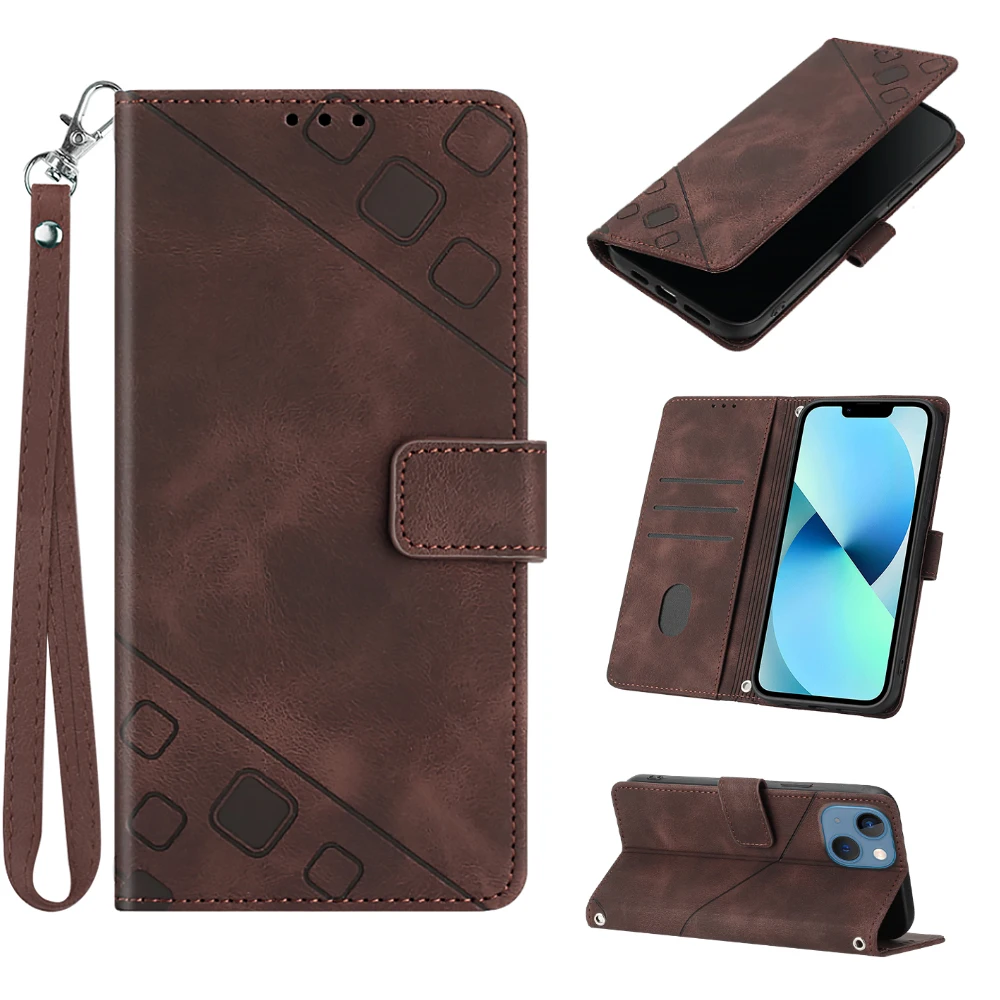 Etui z portfelem dla OPPO A3 Pro A2 A1 A1X uxury Skórzany pasek na nadgarstek z 3 miejscami na karty Flip Cover dla OPPO F25 Pro F19 Plus F17