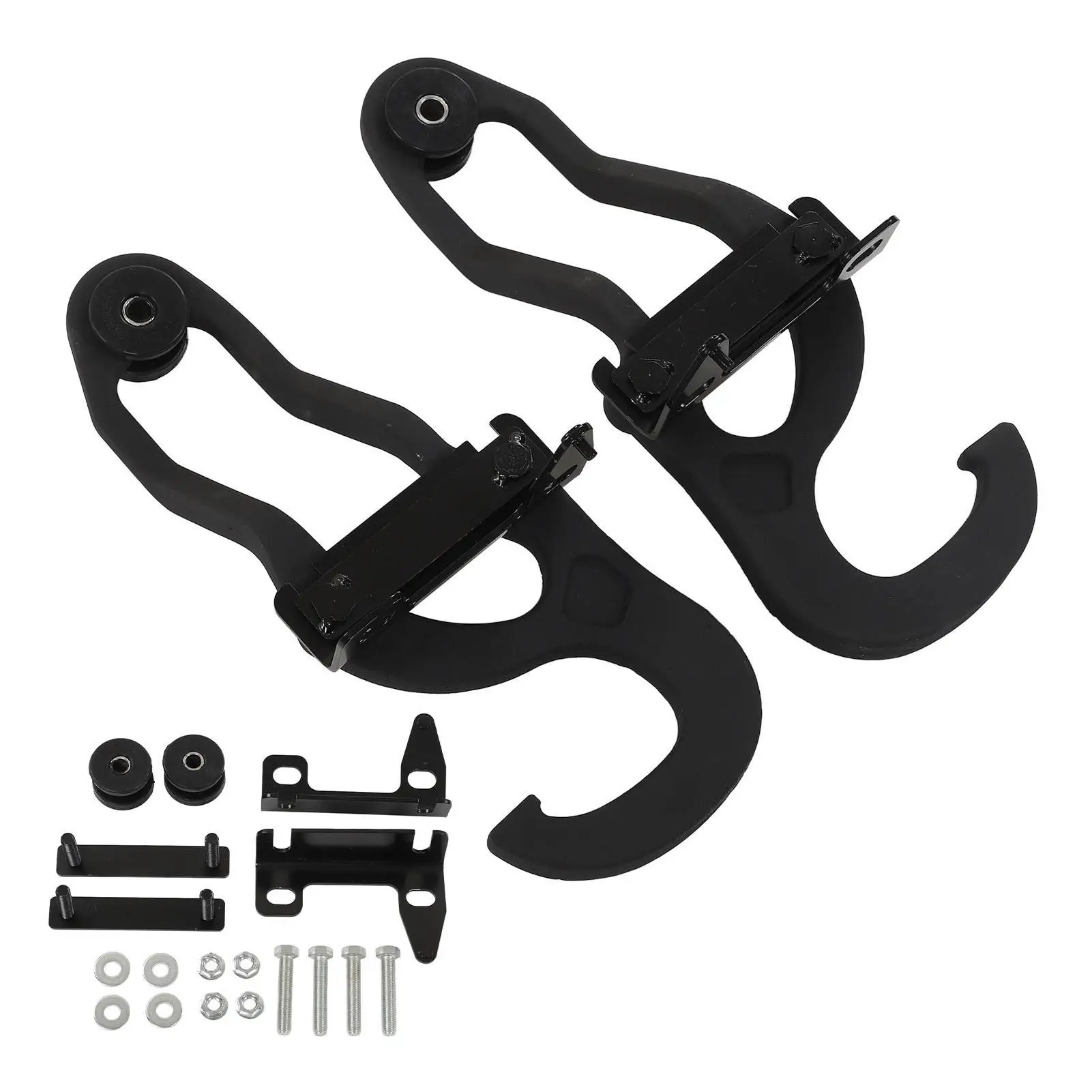 

Front Tow Hooks Set - Black Powder Coated, Rust Resistant Steel, Waterproof, High Strength with Bezel Bracket for cars