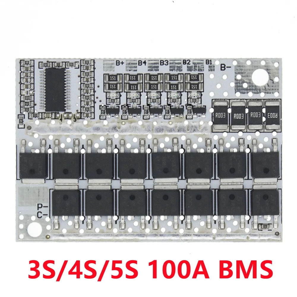 3S 4S 5S BMS 100A 21V 18V 16.8V 12V 18650 Li-ion LMO Ternary Lithium Battery Protection Circuit Board Balance Charging