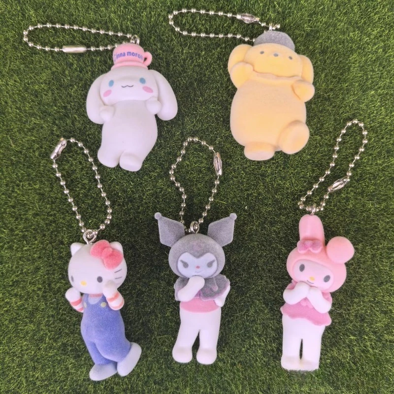 

Anime Figures Hello Kitty Pompompurin Kuromi Cinnamoroll My Melody Blind Box Toys Flocking Long Leg Cartoon Pendant Gifts