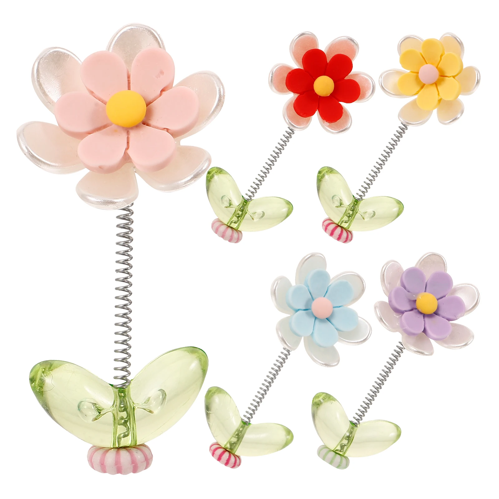 

5pcs Durable Plastic Flower Craft Miniature Car Dashboard Ornament Home Desktop Decoration Mini Flower Crafts Vehicle Interior
