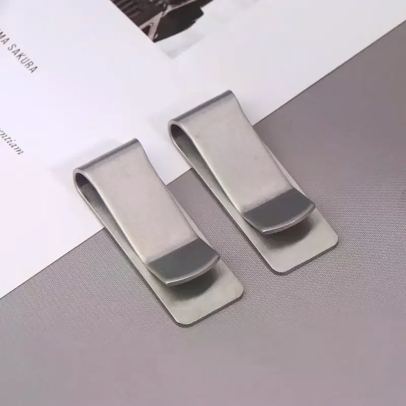 Stainless Steel Slim Pocket Men Design Money Clip Wallet Cash ID Credit Card Business Dollar Holder Brass Bill Clamp