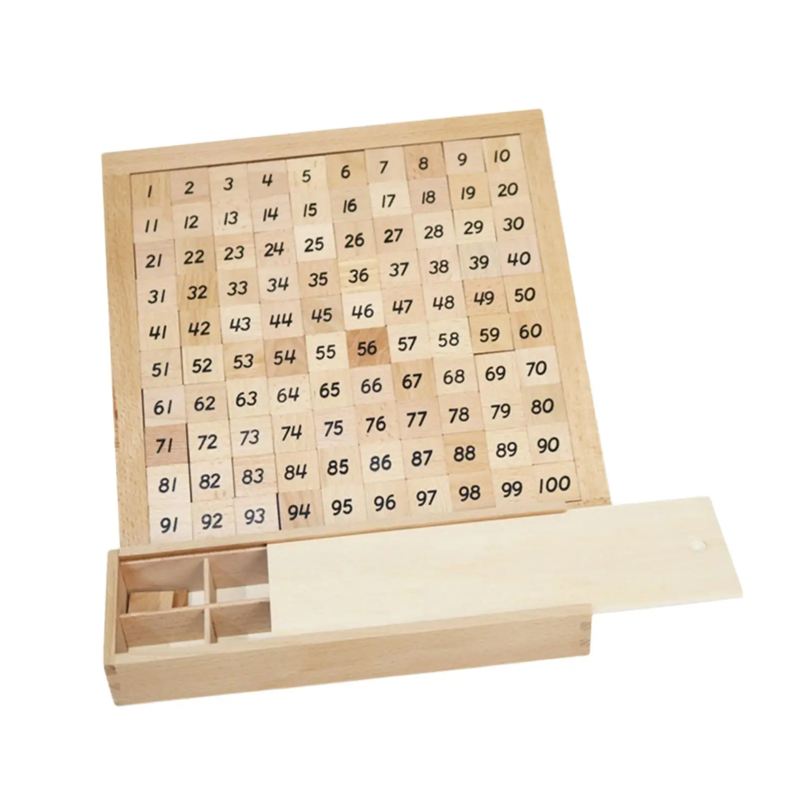 Wooden Math Board Toy 1-100 Numbers Wooden Toy Hundred Board for Girls Boys