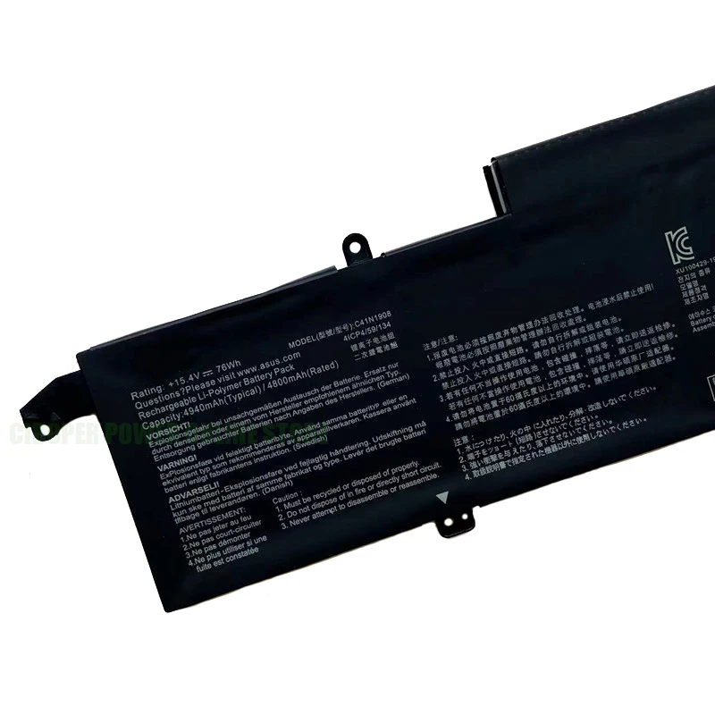 CP New Laptop Battery C41N1908 15.4V/4940mAh /76Wh For GA401II, GA401IU, GA401IV, ROG Zephyrus G14  GA401QE  GA401QM Notebook