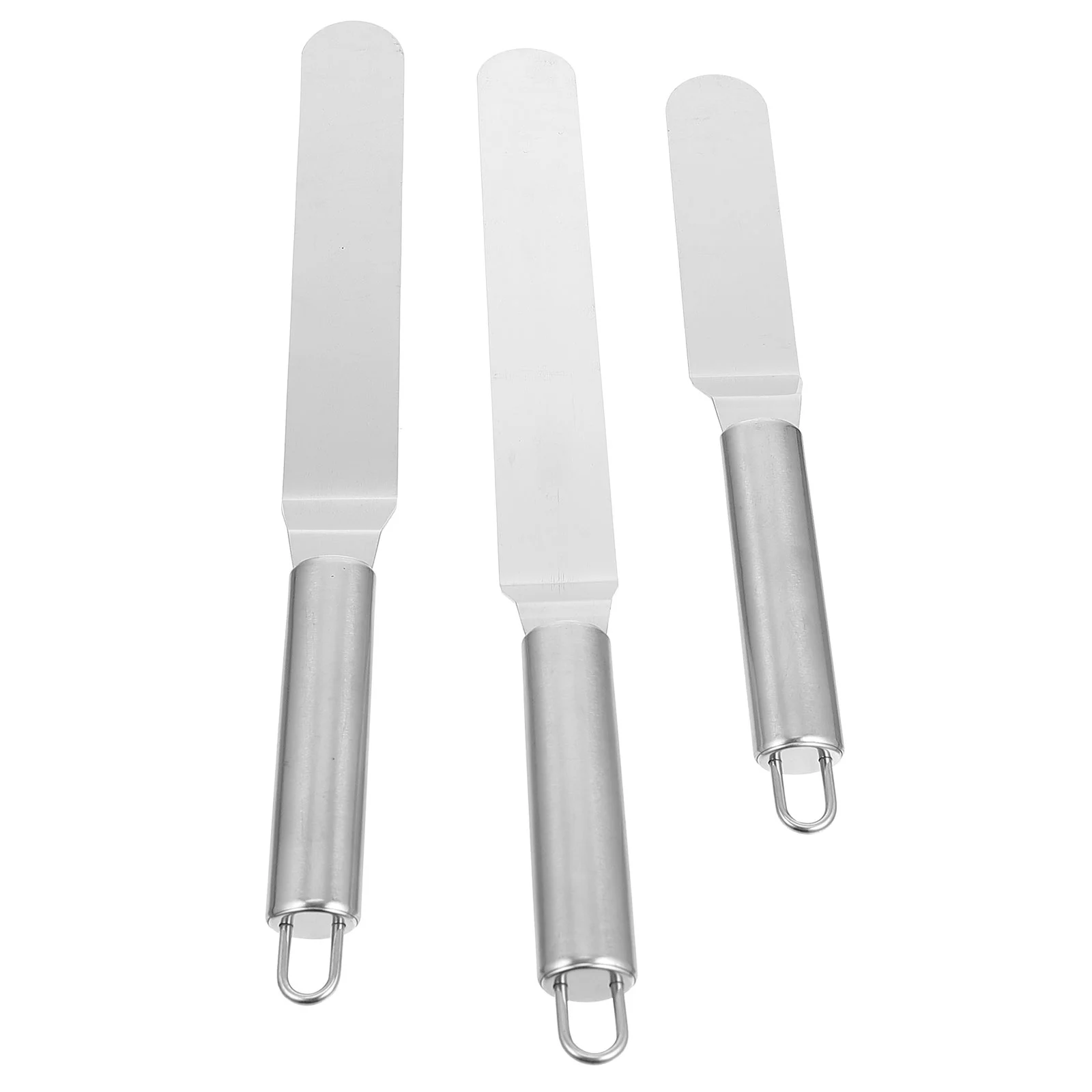 

3 Pcs Stainless Steel Spatula Dessert Cream Cake Scraper All-steel Butter Kitchen Miniature Baking Tool
