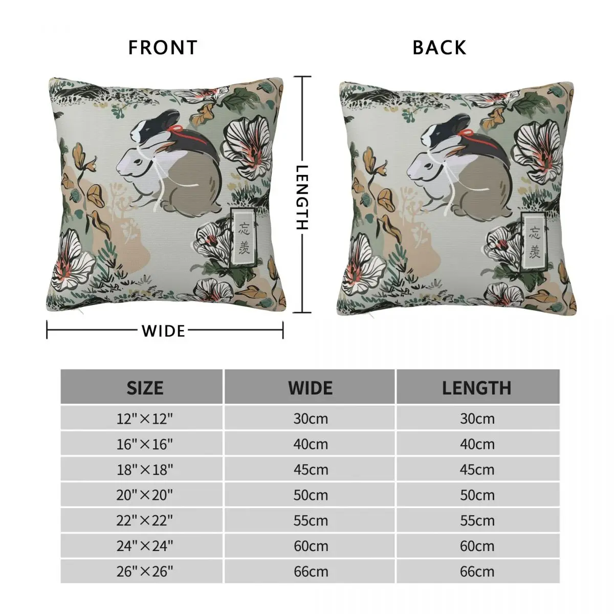 Mo Dao Zu Shi Wangxian Square Pillowcase Polyester Linen Velvet Creative Zip Decor Home Cushion Cover