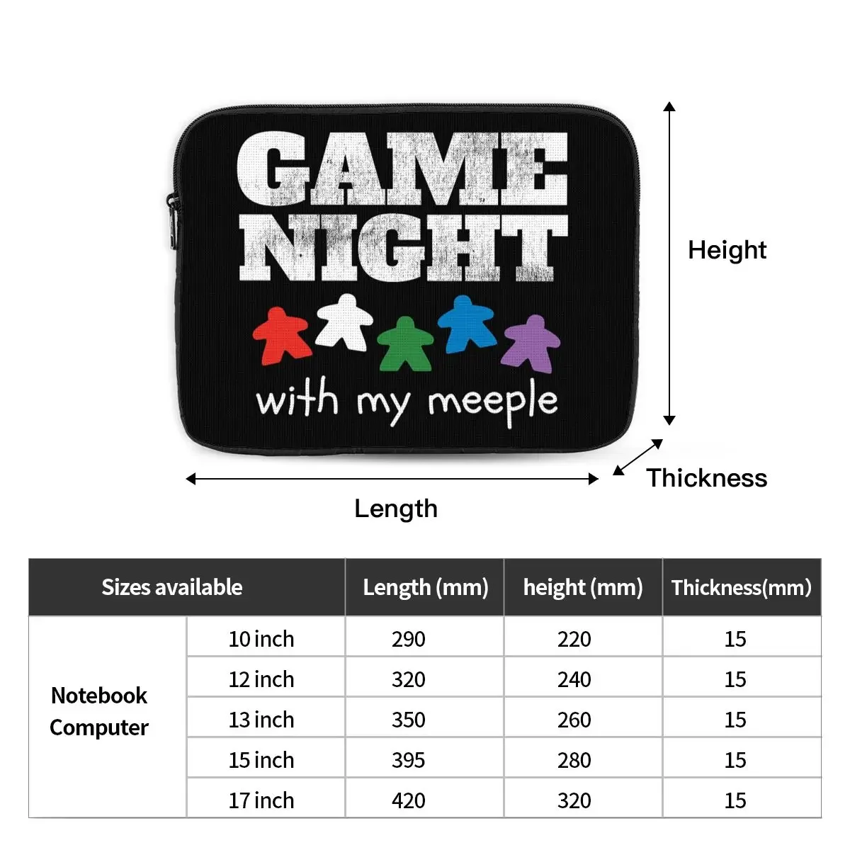 Board Game Night Family Friends Notebook Laptop Bag Case Pouch 10 12 13 15 17 Inch Macbook Air Pro Tablet Shockproof Case Bag