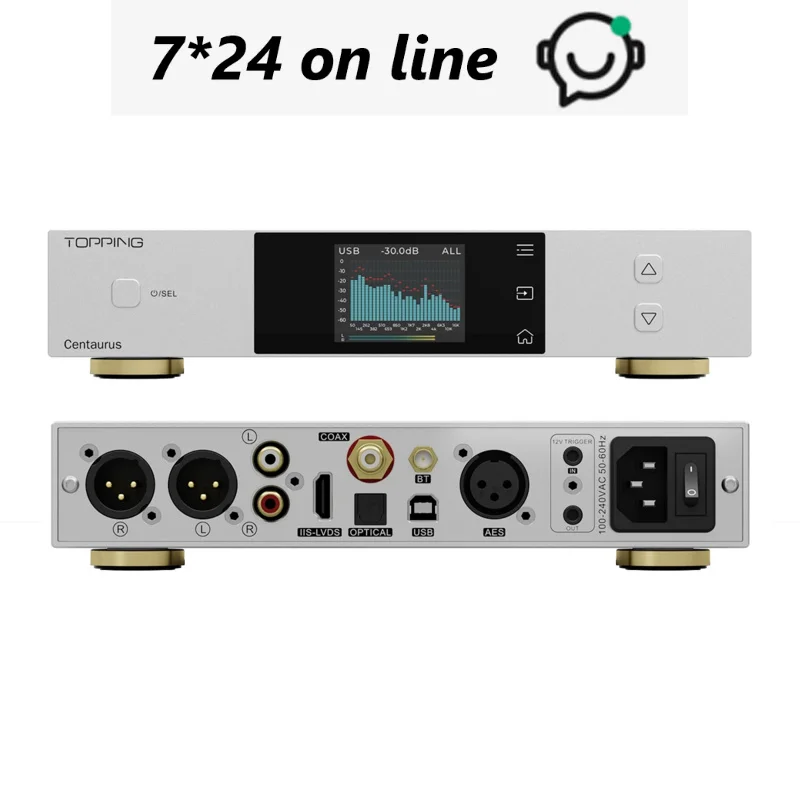 TOPPING Centaurus Decoder Fully Balanced high Performance R2R DAC BT5.1 Support LDAC DSD512 PCM768kHz Plug and Play Decoder