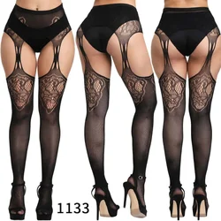 Collants élastiques grande taille pour femmes, collants sexy, lingerie grande taille, maille respirante, legging creux, bas