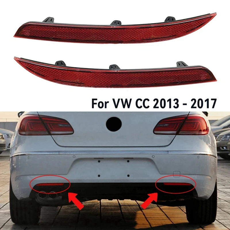 Anti Tailgating False Light Decorative Strip Car Rear Bumper Light Bar 35D945105A 35D945106A For VW Passat CC 2013-2017