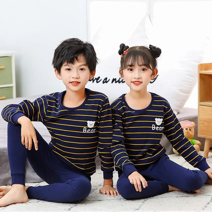 【LF】Kids Autumn Pajamas 100-160cm Set Cotton Boys Girls Long Sleeve Loungewear Set for Autumn Winter