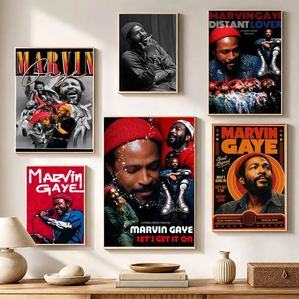 Singer Legendary Iconic Marvin Gaye Poster High-definition waterproof stickers, suitable for home décor,holiday decorations
