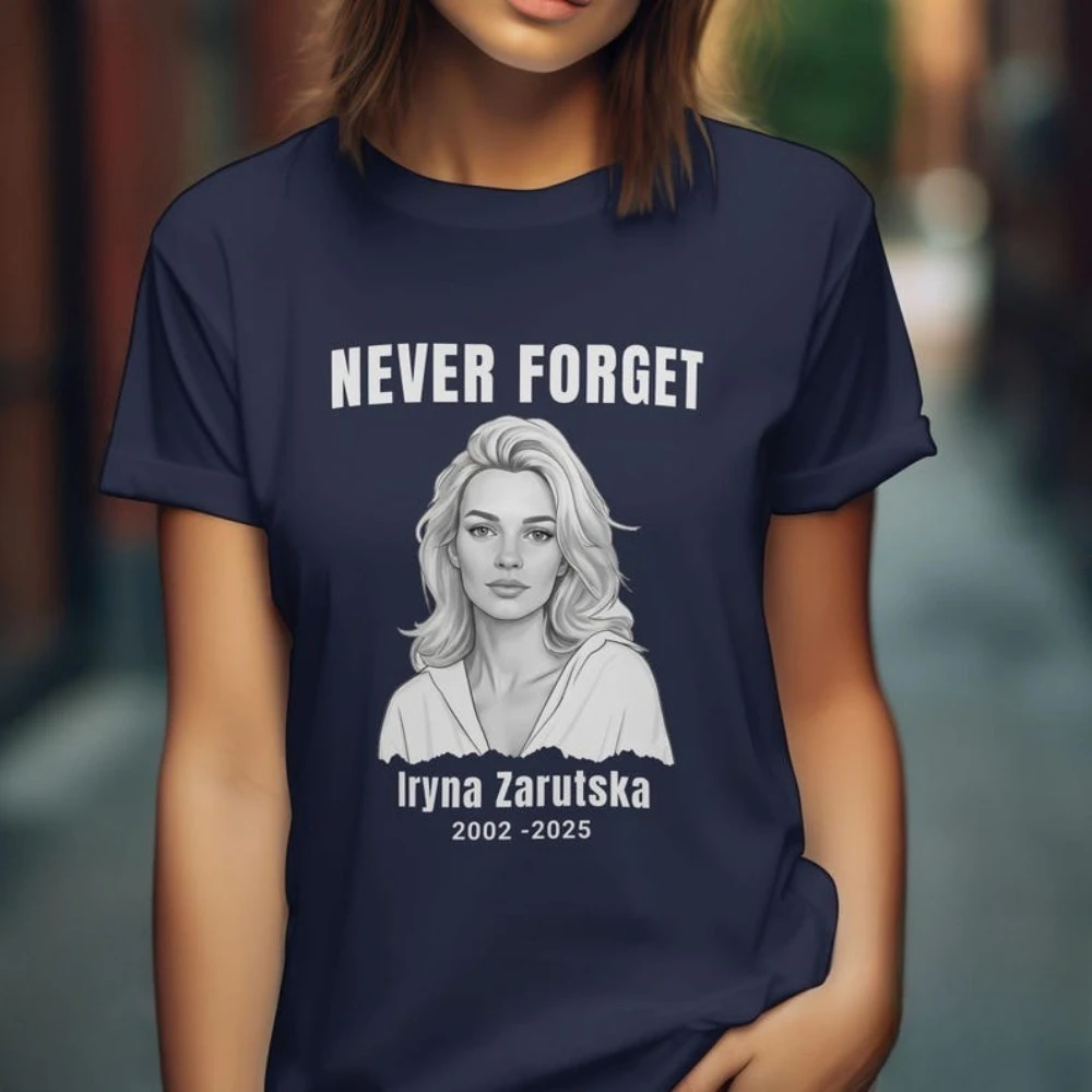 Iryna Zarutska Memorial T-shirt Unisex Women Men T Shirt O-neck Short-sleeve Tees High Quality Cotton Tops Pattern Clothes