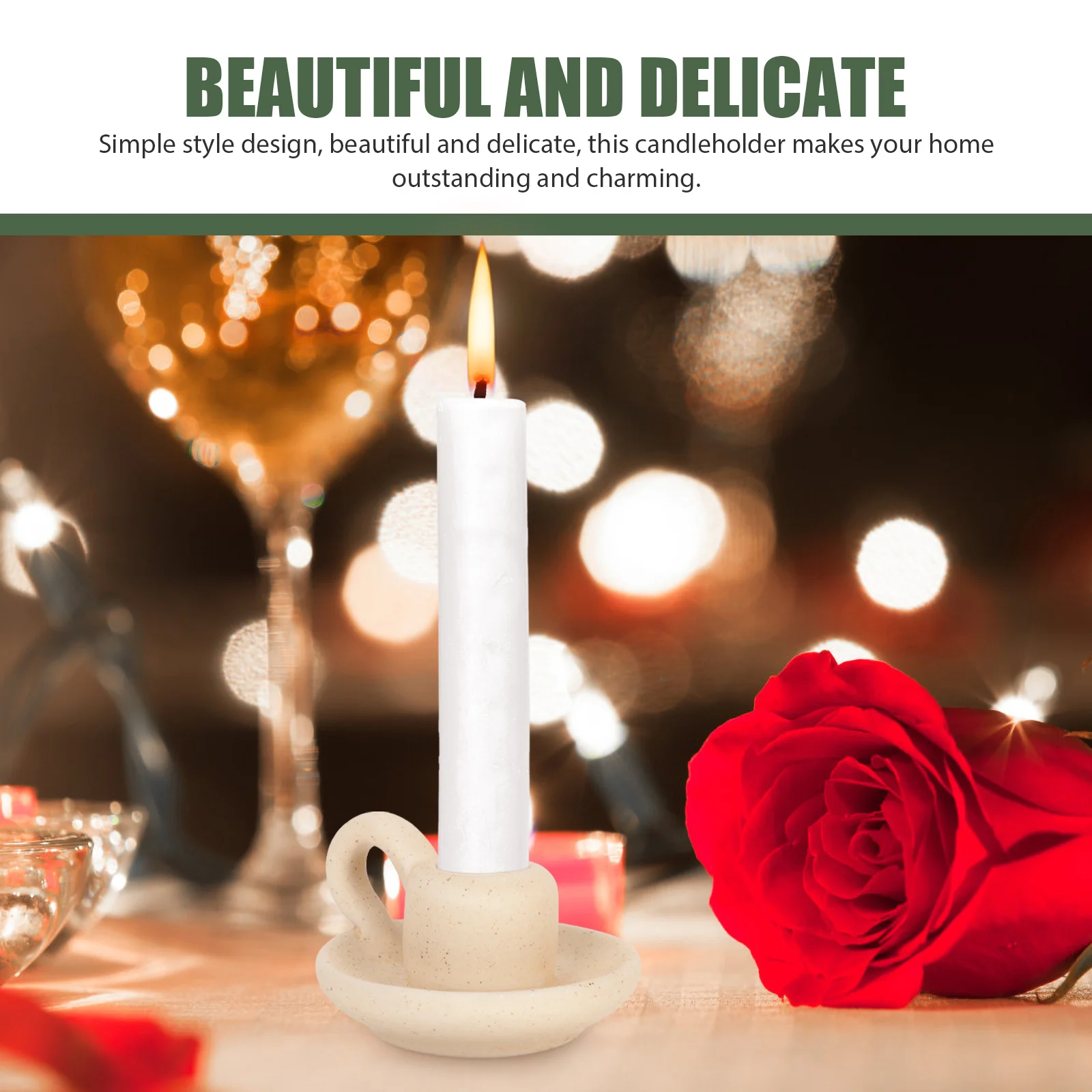 

Ceramic Decor Candlestick Ornaments Desktop Candlesticks Holders Decorative Craft