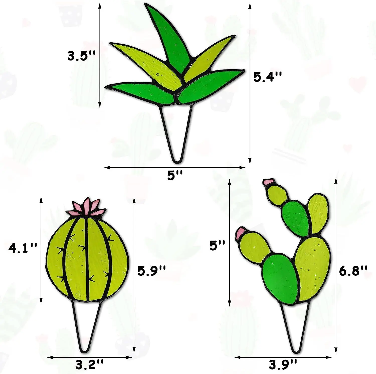 صبار أكريليك ملون يدوي الصنع ، زخارف نباتات استوائية عصارية ، ماسك شمس للحديقة ، المنزل ، المكتب ، زخرفة سطح الطاولة #5