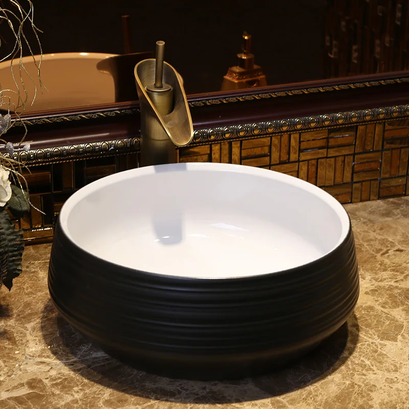 

Blue And White Lad Painting Jingdezhen factory directly art hand painted ceramic wash basin wash hand basin sizes