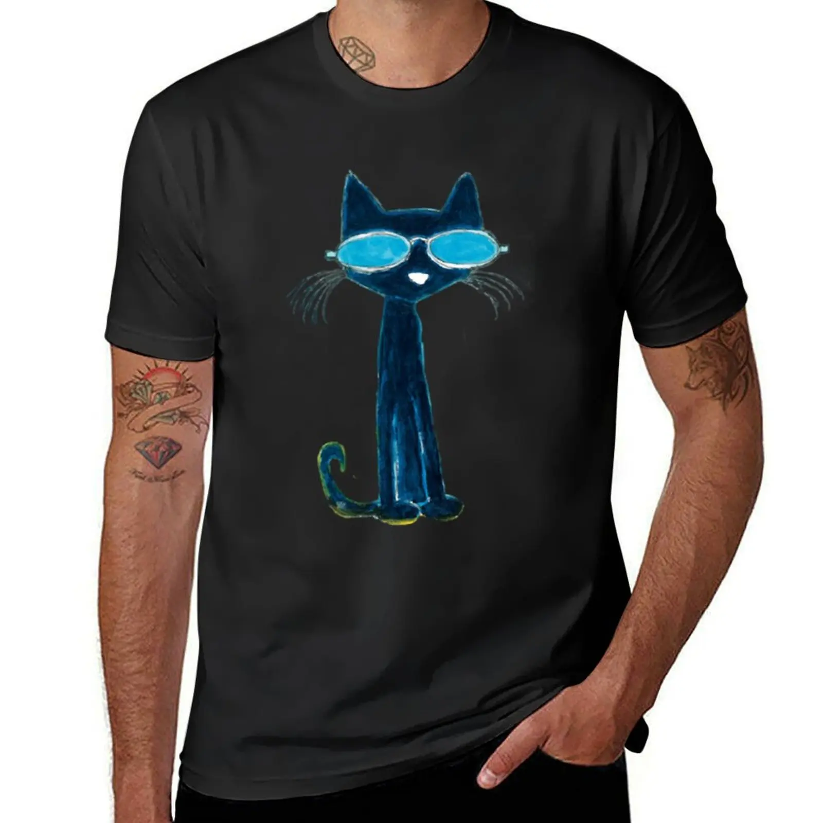 

pete the cat T-Shirt quick drying vintage clothes mens t shirts casual stylish