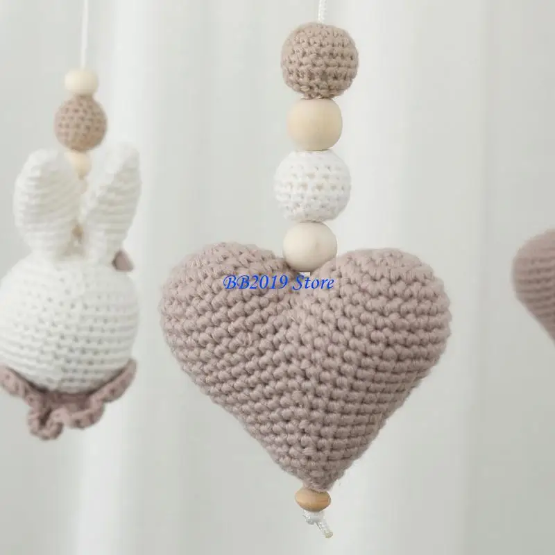 Q0kb bedgangen speelgoed babys rammelaar voor pasgeborenen houten mobiele wieg speelgoed voor baby's