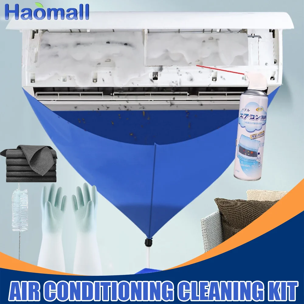 Air Conditioning Cleaning Kit Leak-proof Cover Full Set with Water Pipe Air Conditioner Cleannig Disassembly-free Clean Tools