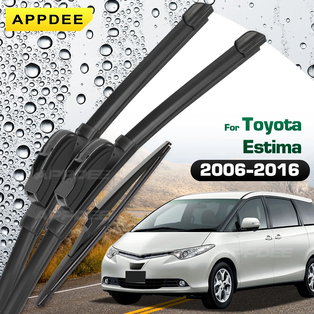 

Silicone & Rubber Wiper For Toyota Estima XR50 2006-2016 Front & Rear Wiper Blades Windshield Windscreen Window Brushes