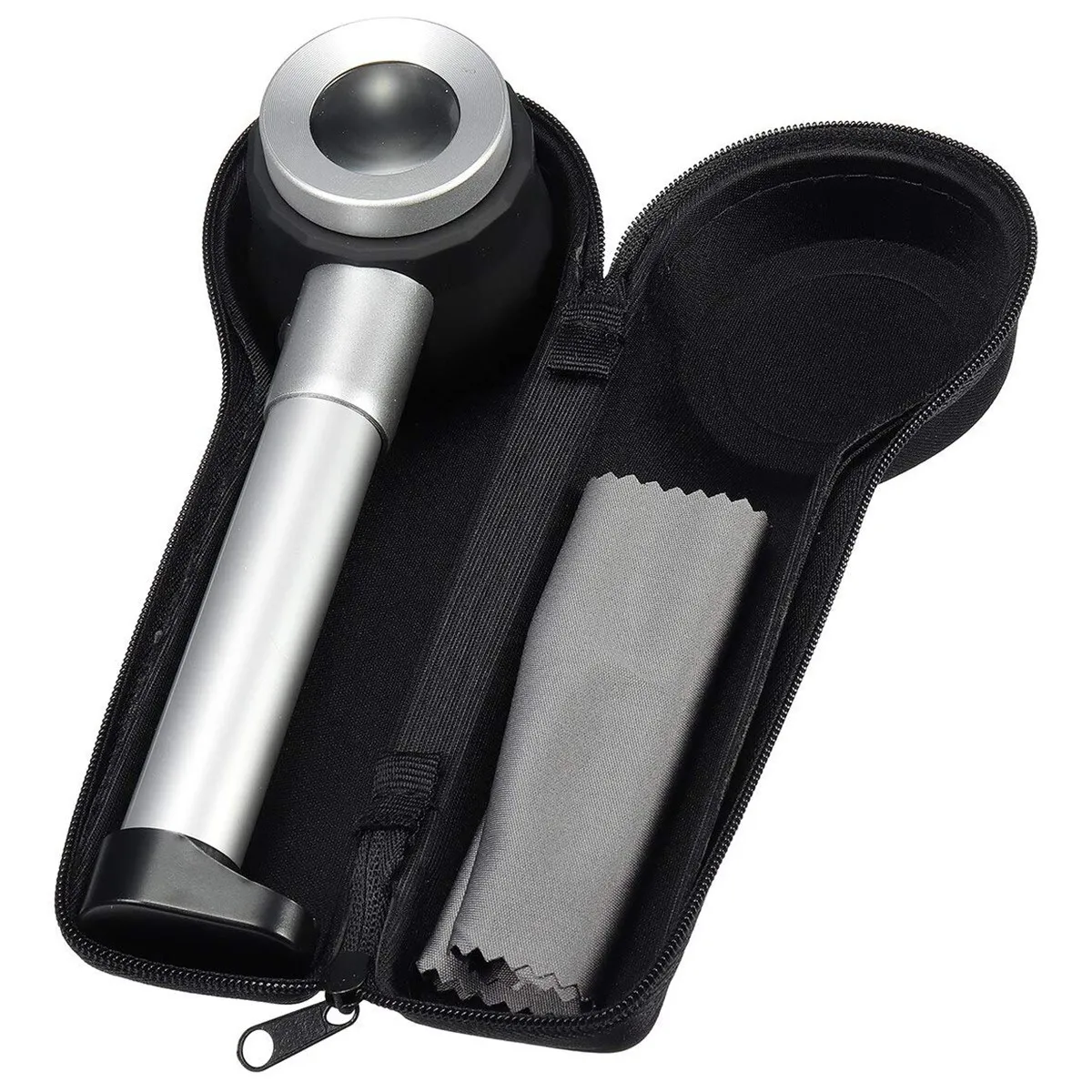 Tester per biancheria pieghevole portatile 45X Lenti d'ingrandimento in metallo Lente d'ingrandimento per filo di stoffa Lente d'ingrandimento con calibrazione della luce ZJY