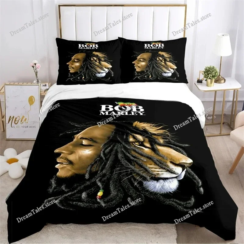 Bob Marley Lion Maple Leaf Bedding Sets Exquisite Bed Supplies Set Duvet Cover Comforter Set Bedding Set Luxury Birthday Gift741