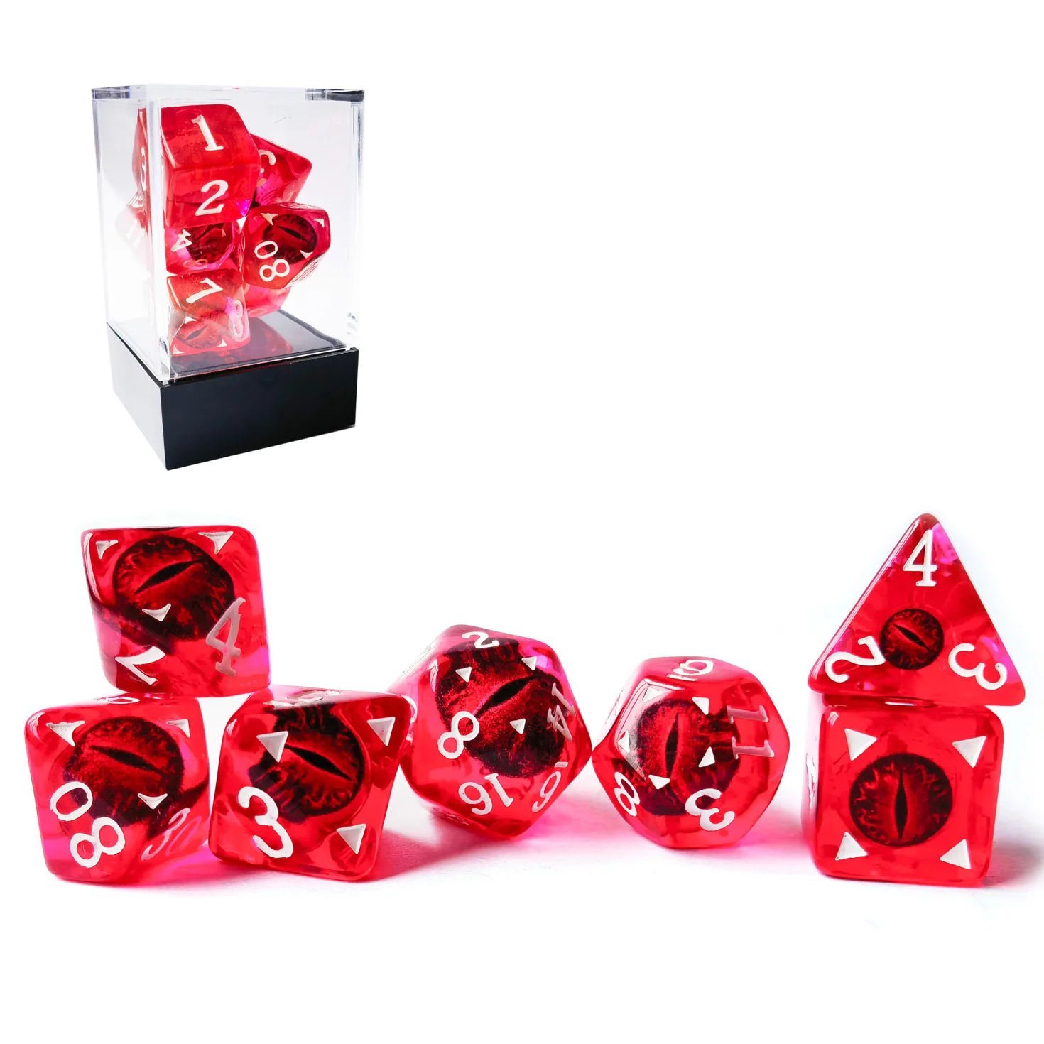 Bescon Dragon Eye RPG Dice Set of 7, Dragon Eye Polyhedral Dice Set, 6 Colors Available