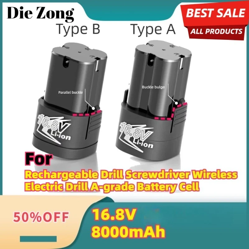 

For Rechargeable Drill Screwdriver Wireless Electric Drill A-grade Battery Cell 16.8V 9200mAh 8000mAh Tools Electric Battery