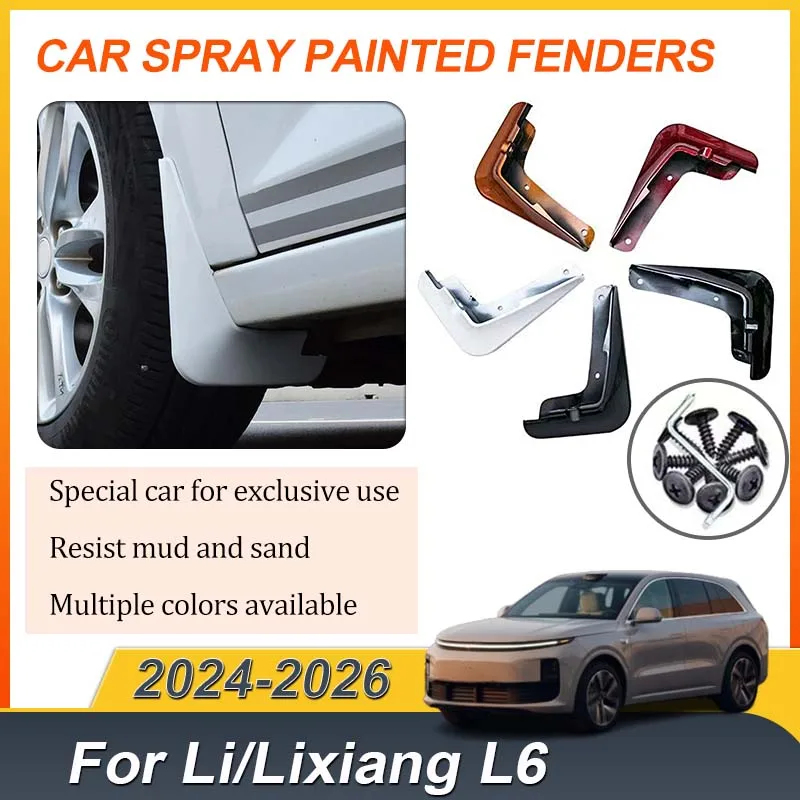 

4PCS Muds For Lixiang L6 Accessories Li L6 2024-2026 Spray Baking Mud Flaps Front Rear Fenders Protect MudGuards Car Accessories