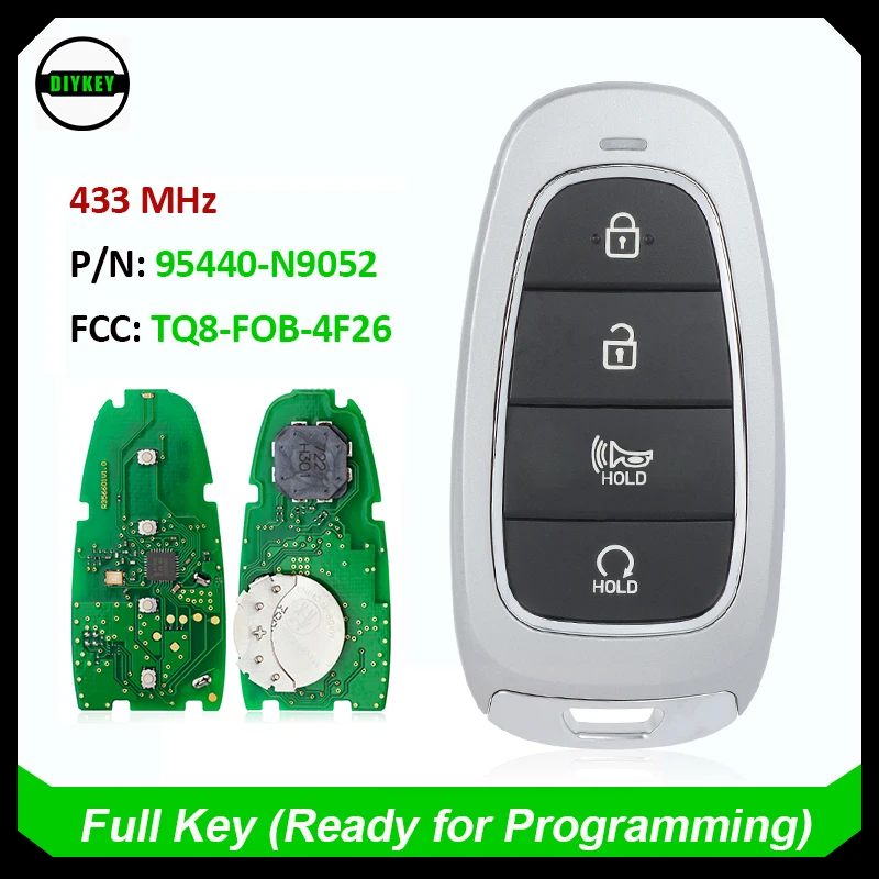 Diykey 95440-n9052 Voor Hyundai Tucson 2022 2023 2024 Slimme Sleutelloze Afstandsbediening Sleutelhanger 433Mhz Id47 Chip Fcc Id: TQ8-F08-4F26