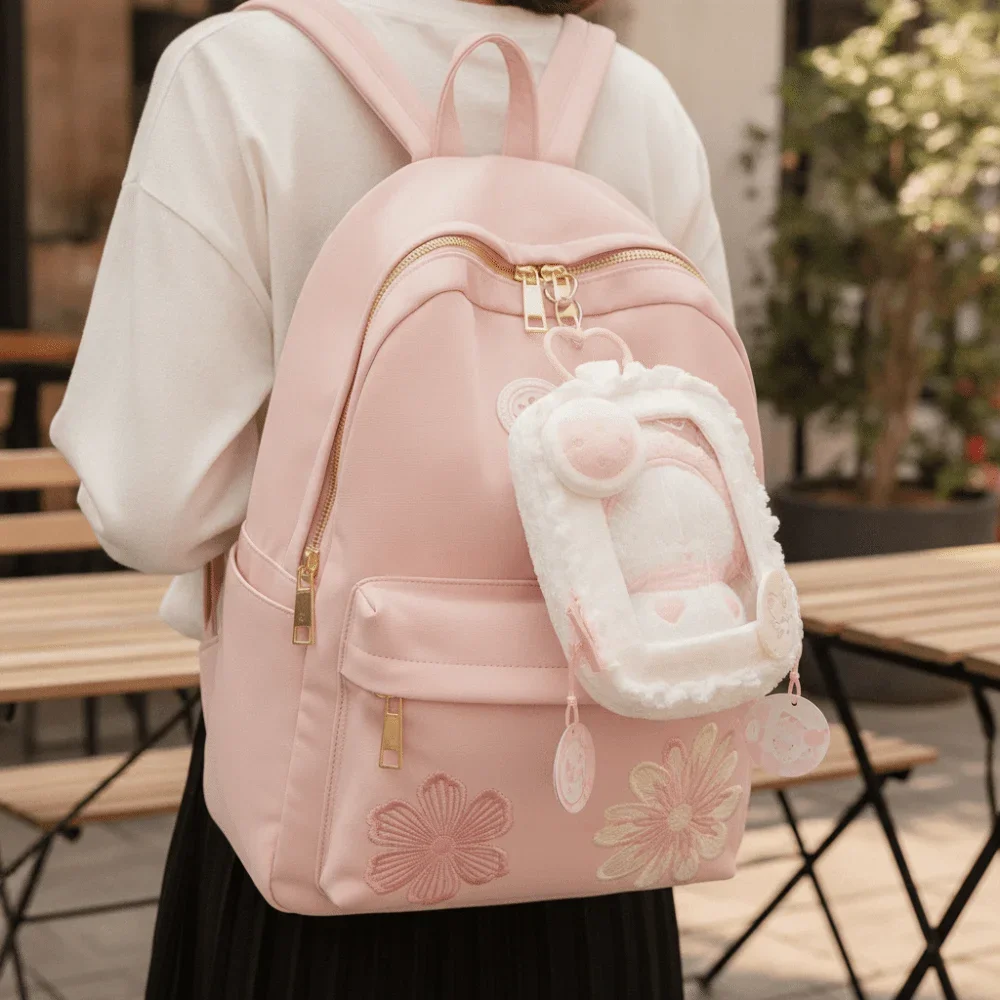 Transparent Strawberry Cake Storage Bag with Clear Window Protector Case PVC Material Zipper Hanging Storage Bag Student