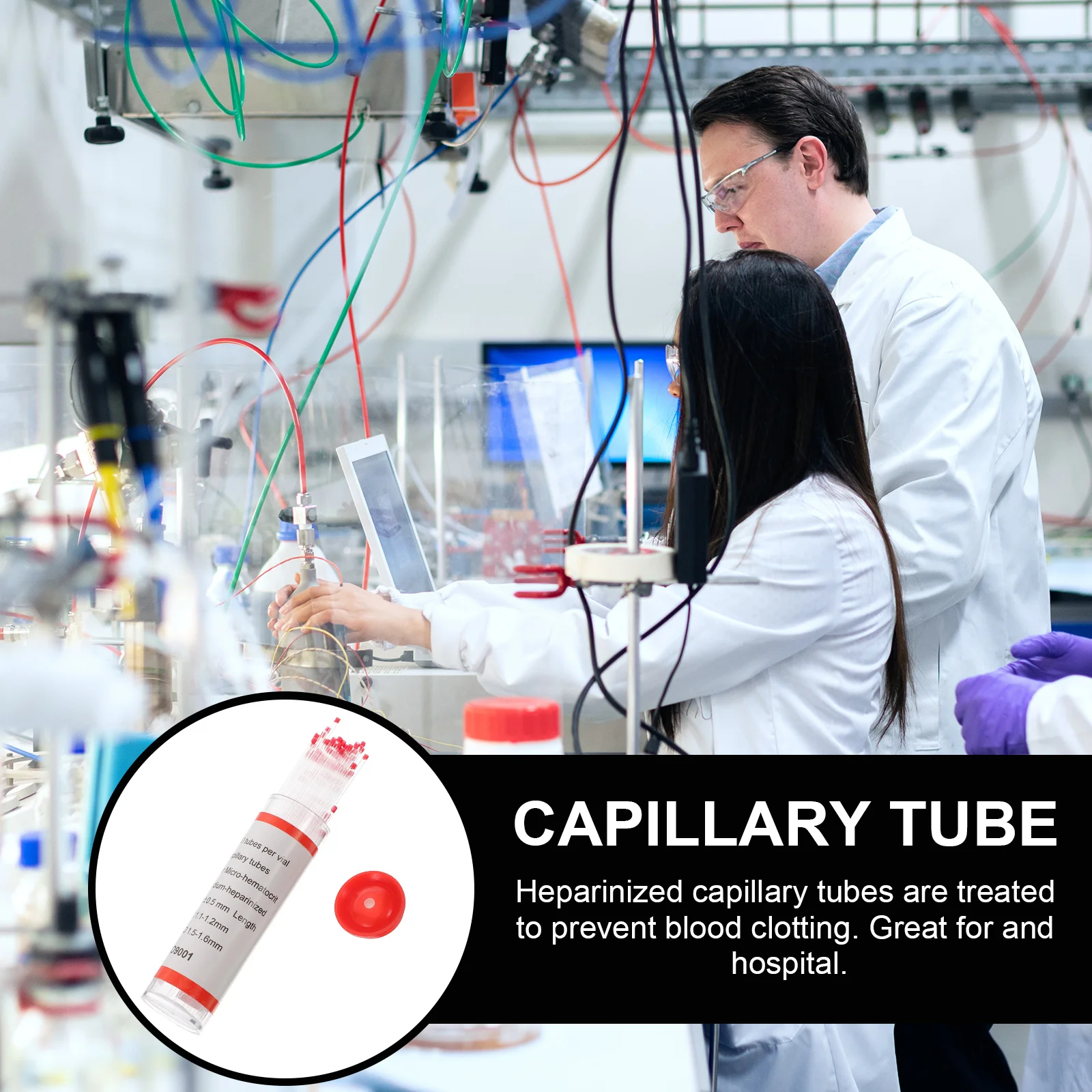 100 in 1 75mm Capillary Tube Micro Hematocrit Tubing Melting Tube Sample Supply Micro Hematocrit Capillary Tube