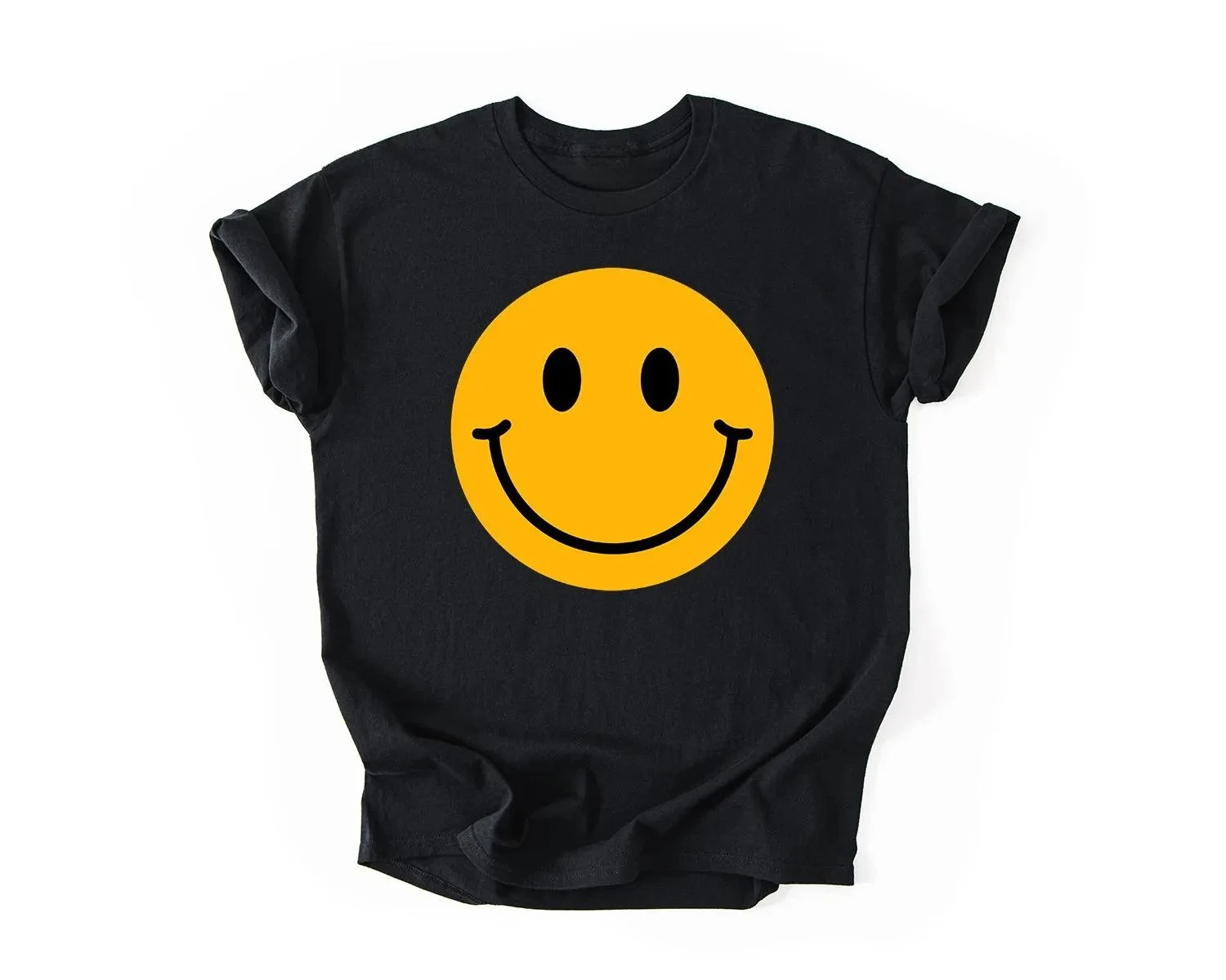 

Футболка с изображением смайлика, футболка с изображением счастливого лица, футболка с надписью Positive Vibes, минималистичный дизайн, модный подарок, одежда для хорошего настроения