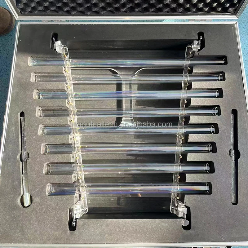Big Sale Q're Sound Healing Instruments Transparent Clear Crystal Harp Quartz Singing Crystal Harp 8 Tubes