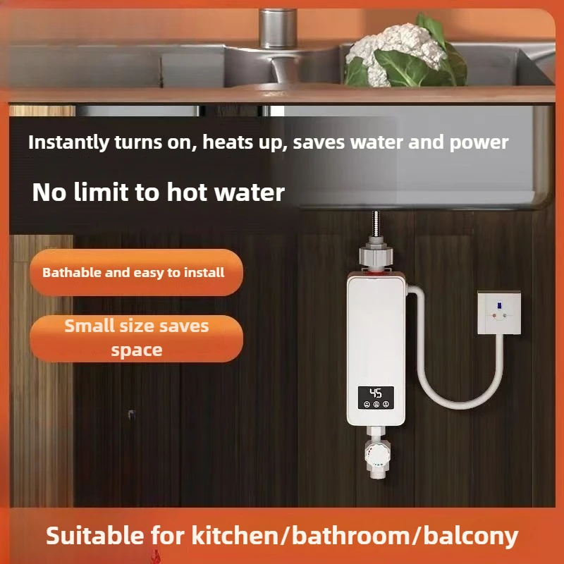 욕실 온수 샤워 및 홈 주방 난방 5.5KW 3단 기어 용 인스턴트 온수기 220V 휴대용 전기 히터