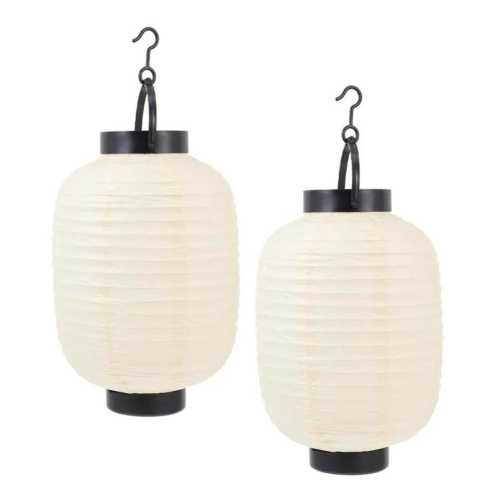 2Pcs Japanese Folding Lanterns Decorative Paper Lanterns for Bar 15cm Diameter 29cm Height Warm Light Foldable Hanging