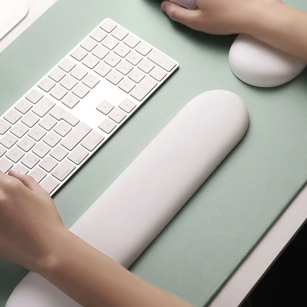 Silicone Wrist Support Mouse Pad Comfortable Ergonomic Mouse Wrist Rest Non-Slip PU Base Creativity Keyboard Pad Office Worker